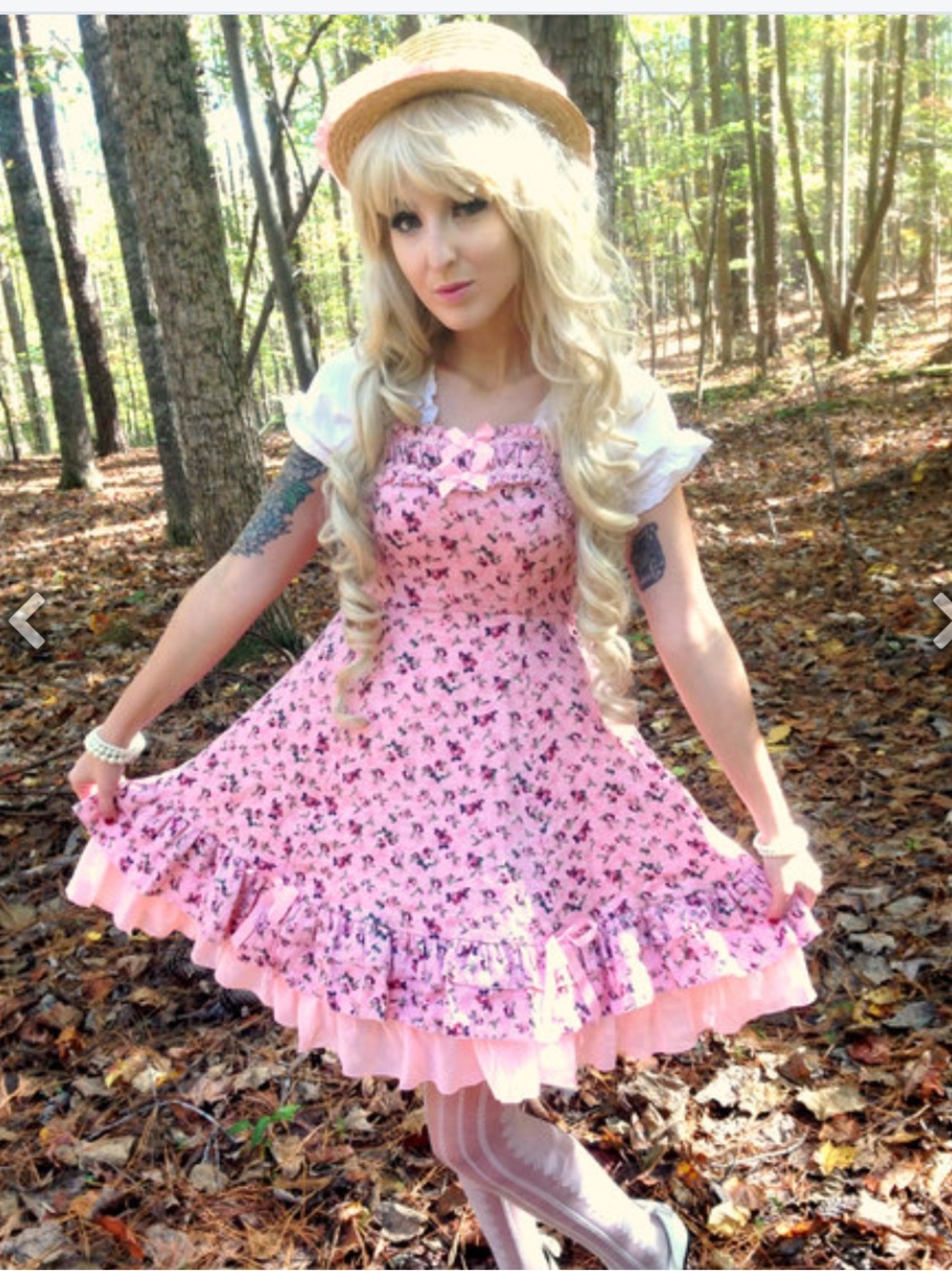 Bodyline Dusty Pink Rosalie Dot Rose dress size M in GUC